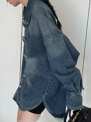 Women's Luxury Oversized Denim Blouse