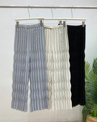 Luxury High-Waist Plissé Pants