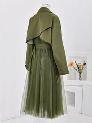 Elegant Tulle Duster Trench Coat