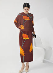 Luxury Formal Pleated Skirt Set