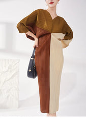 Truly Pleated Batwing Midi Dress