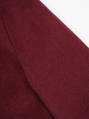 Luxe Burgundy Wool Blend Wide Leg Pant Suit