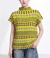 Luxury Plisse Polka Dot Top