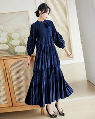 Luxury Velvet Plissé Dress