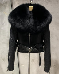 Quilted Lambskin & Fox Fur Jacket