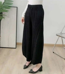 Plissé Pleated Wide-Leg Trousers