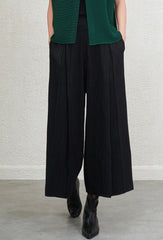 Wide-Leg Plissé Daily Trousers