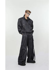 Men's 2 Piece Elite Black Utility Cargo Pants Set