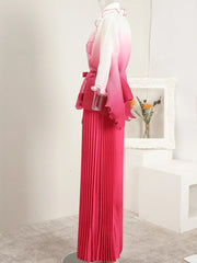 Chic Pleated Modest Skirt Set
