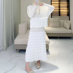 Bubble Plissé Skirt 2-Piece Set