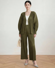 Luxury Pleated Top & Pant Set