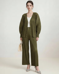 2-Piece Pleated Trouser Set