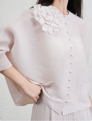 Elegant Plissé Trousers Set