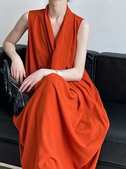 Minimalist Draped Sleeveless Dress