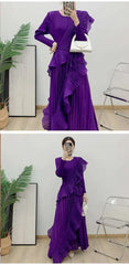Luxury Plissé Waterfall Dress