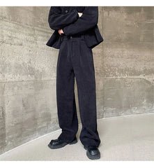 Men's Daily Blazer & Wide Leg Pants 2-Piece Set