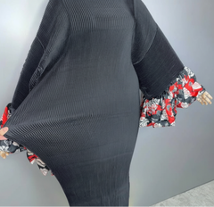 Elegant Pleated Bell Sleeve Dress