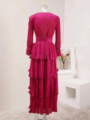 Luxury Pleats Tiered Dress