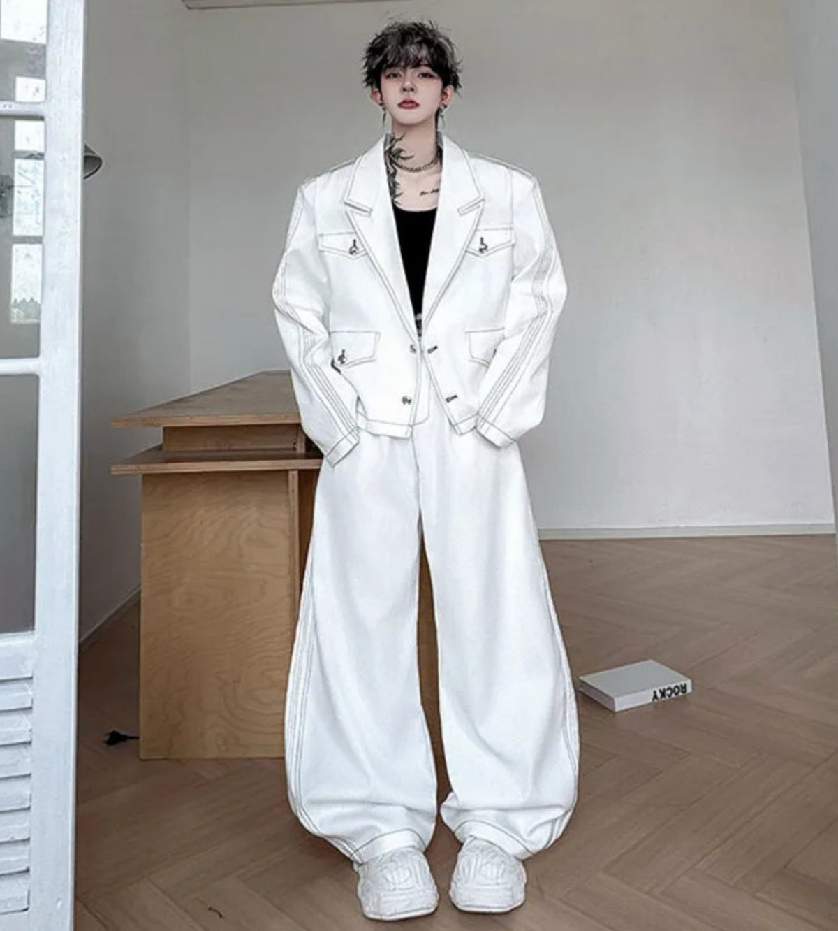 Men's Luxury Denim Blazer Pants Set