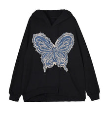 Luxury Butterfly Appliqué Hoodie