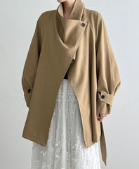 Luxury Draped Open-Front Coat