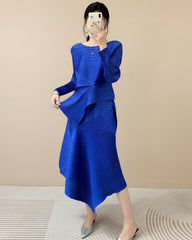 Luxury Pleated Skirt & Blouse Set
