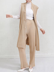 Truly Pleated Longline Vest & Trousers