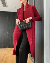 Luxury Open-Front Plisse Duster