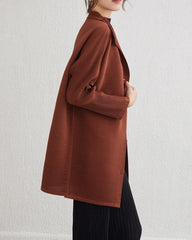 Luxury High-Collar Pleated Blouse