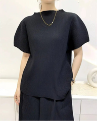 Elegant Pleated Shorts Set