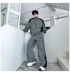 Men's Plaid Zip-Up Jacket + FREE Pants Set