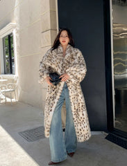 Women's Warm Luxury Leopard Faux Fur Coat