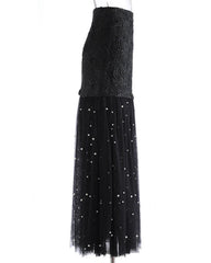 Luxury Pearl Tulle Maxi Skirt