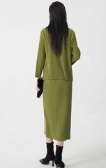 Premium Pleats Skirt Suit Set