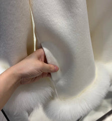Women's 100% Wool & Fox Fur Coat