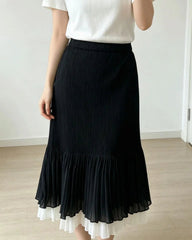 Elegant Pleated Plissé Skirt
