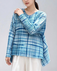 Plissé Asymmetrical Blouse Top