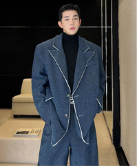Men's Luxury Denim Oversized Blazer