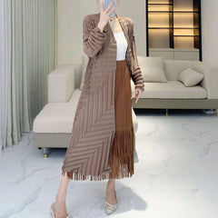 Plissé Lightweight Geometric Coat