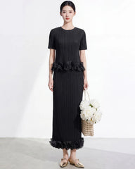 Luxury Pleated Skirt & Top Set