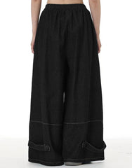 Luxury Denim Wide-Leg Pants