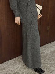 Luxury Knit Draped-Neck Set