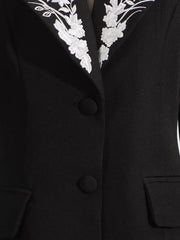 Luxury Floral Embroidered Blazer