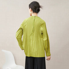 Premium Pleated Zip-Up Top