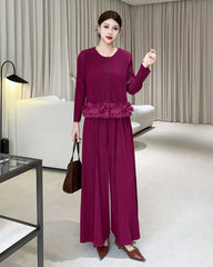 Luxury Stretchy Plissé Pant Suit