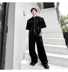 Men's Black Rebel Baggy Streetwear Set