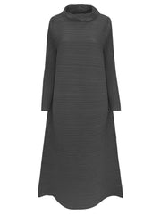 Luxe Pleated Mock Neck Dress