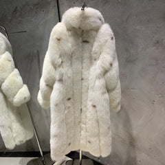 Women's Spotted Fox Fur Long Coat