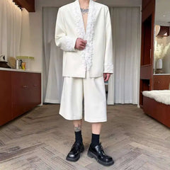 Men's Lace Jacket & Bermuda Shorts Set