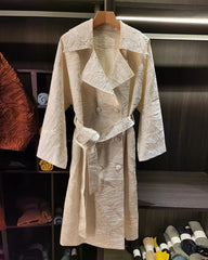 Luxury Crinkle Plissé Coat